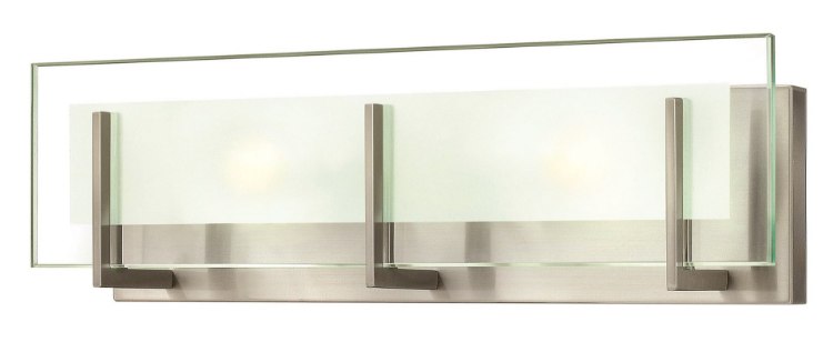 Picture of 60w Bath Latitude G-9 Clear Beveled Inside-Etched Brushed Nickel Bath Two Light