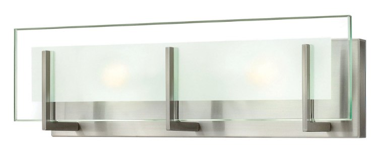 Foto para 7w Bath Latitude LED Clear Beveled Inside-Etched Brushed Nickel Bath Two Light