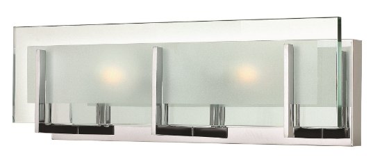 Picture of 60w Bath Latitude G-9 Clear Beveled Inside-Etched Chrome Bath Two Light