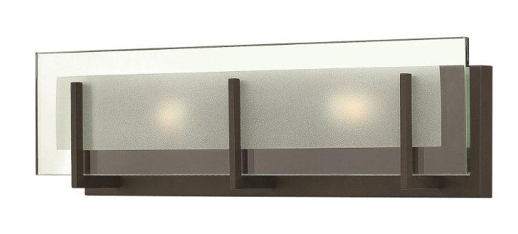 Picture of 60w Bath Latitude G-9 Clear Beveled Inside-Etched Oil Rubbed Bronze Bath Two Light