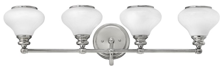 Foto para 100w Bath Ainsley MED Cased Opal Polished Nickel Bath Four Light