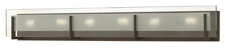 Picture of 60w Bath Latitude G-9 Clear Beveled Inside-Etched Oil Rubbed Bronze Bath Six Light