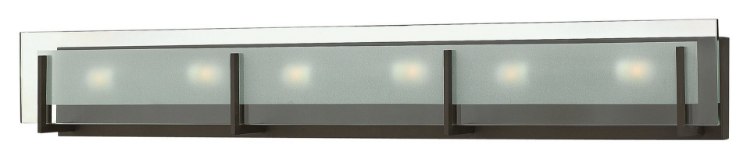 Foto para 7w Bath Latitude LED Clear Beveled Inside-Etched Oil Rubbed Bronze Bath Six Light