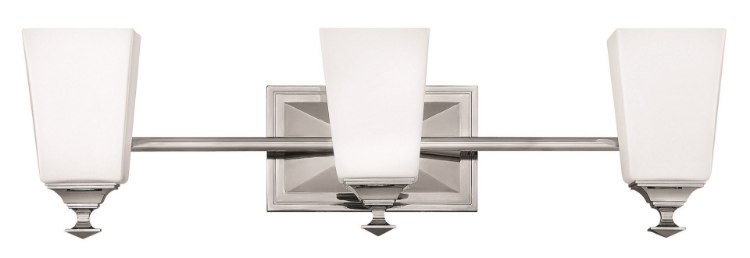Foto para 117w Bath Baldwin INCAN. LED MED Etched Opal Polished Nickel Bath Three Light