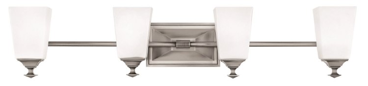 Foto para 200w Bath Baldwin INCAN. LED MED Etched Opal Antique Nickel Bath Four Light