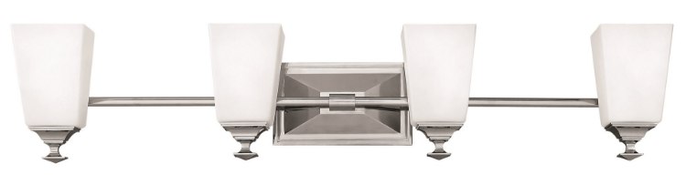 Foto para 117w Bath Baldwin INCAN. LED MED Etched Opal Polished Nickel Bath Four Light