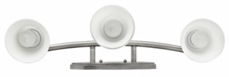 Foto para 100w Bath Yorktown MED Etched Opal Antique Nickel Bath Two Light