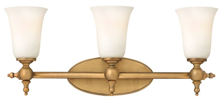 Foto para 100w Bath Yorktown MED Etched Opal Brushed Bronze Bath Three Light