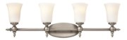 Foto para 100w Bath Yorktown MED Etched Opal Antique Nickel Bath Four Light