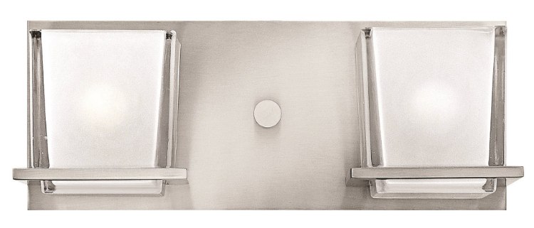 Picture of 60w Bath Lola G-9 1/4" Thick Clear Inside Etched Brushed Nickel Bath Two Light