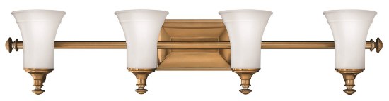 Foto para 100w Bath Alice MED Etched Opal Brushed Bronze Bath Four Light