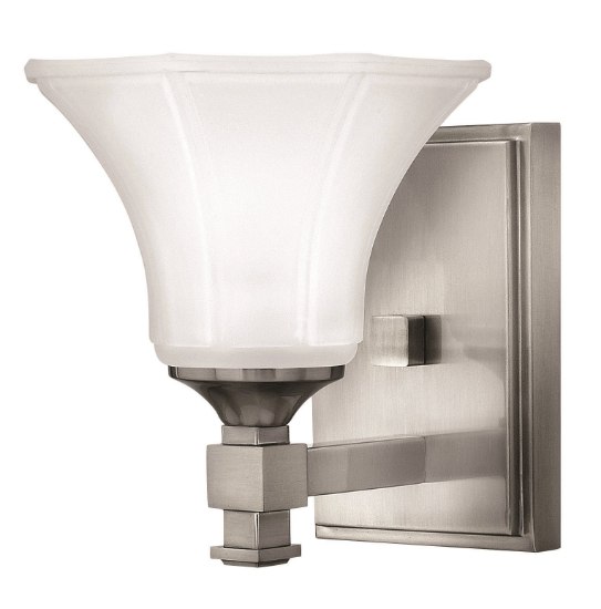 Picture of 100w Bath Abbie MED Etched Brushed Nickel Bath Sconce