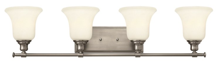 Foto para 100w Bath Colette MED White Etched Brushed Nickel Bath Four Light