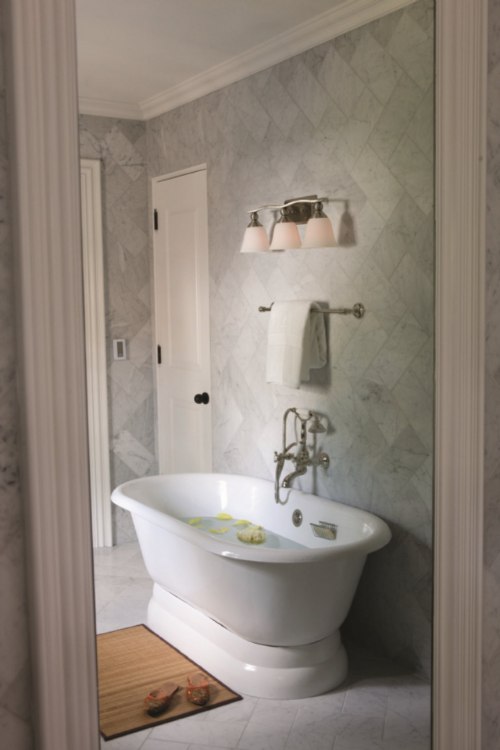 Foto para 100w Bath Bolla MED Etched Opal Brushed Nickel Bath Three Light