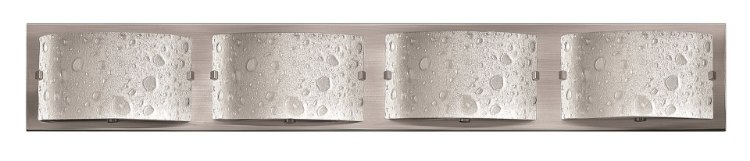 Foto para 7w Bath Daphne LED Etched Bubble Art Brushed Nickel Bath Four Light
