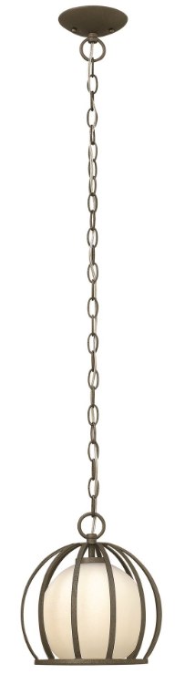 Picture of 100w Foyer Renata MED Etched Opal Linen Blacksmith* Pendant Foyer