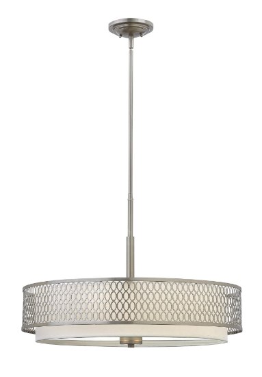 Foto para 100w Chandelier Jules MED Etched Lens Brushed Nickel* Inverted Pendant