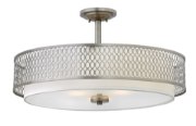 Foto para 100w Chandelier Jules MED Etched Lens Brushed Nickel* Inverted Pendant