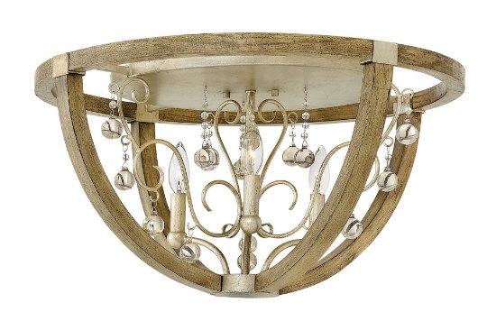 Picture of 60w Foyer Abingdon CAND Silver Leaf* Flush Mount