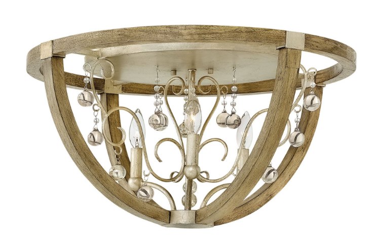 Foto para 60w Foyer Abingdon CAND Silver Leaf* Flush Mount