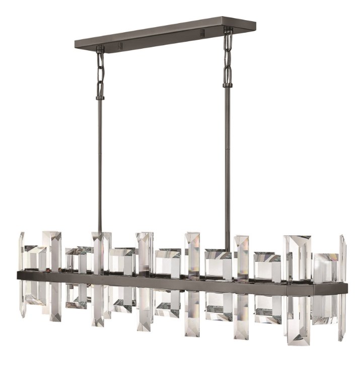 Foto para 60w Chandelier Odette CAND Gunmetal Stem Hung Linear