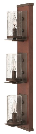 Foto para 60w Sconce Jasper CAND Clear Seedy Rustic Iron* Three Light Sconce