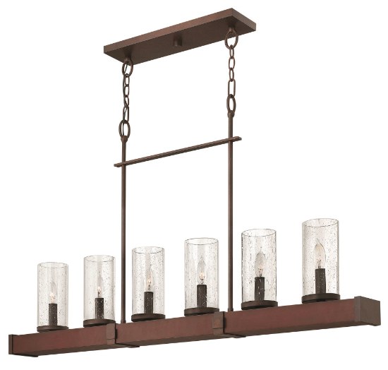 Foto para 60w Chandelier Jasper CAND Clear Seedy Rustic Iron* Linear