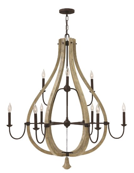 Foto para 60w Chandelier Middlefield CAND Iron Rust* Two Tier Foyer