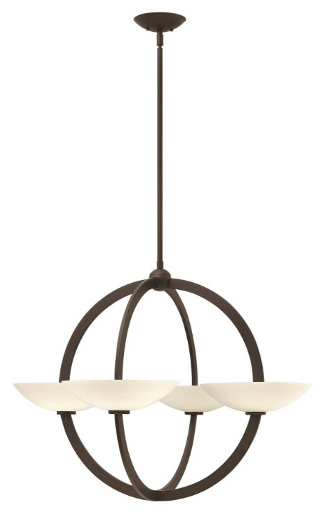 Foto para 60w Chandelier Method G-9 Etched Opal Vintage Bronze Stem Hung