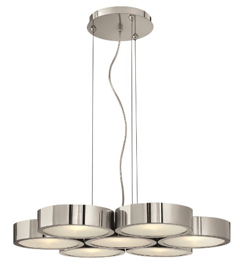 Foto para 60w Chandelier Broadway G-9 Etched Polished Aluminum Single Tier