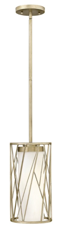 Picture of 100w Mini-Pendant Nest MED White Scavo Silver Leaf*