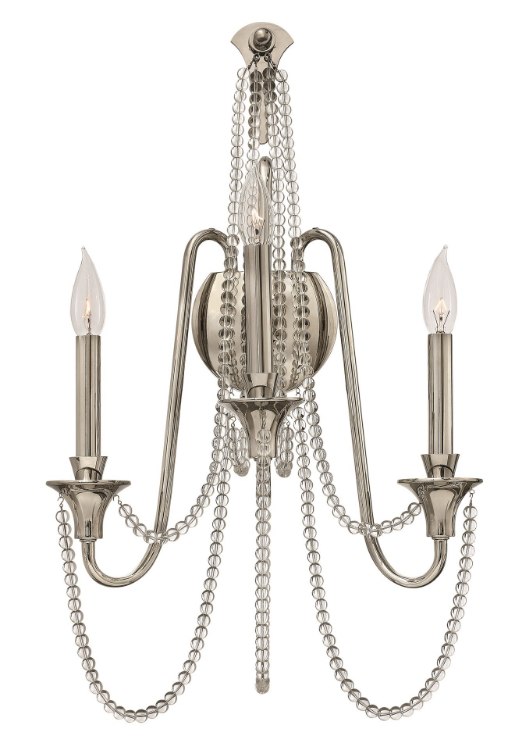 Picture of 60w Sconce Cortina CAND Polished Nickel* Two Light Sconce