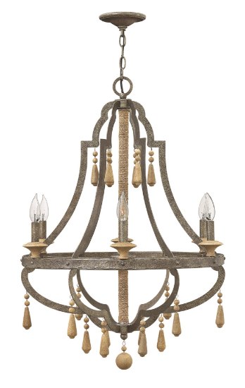 Foto para 60w Chandelier Cordoba CAND Distressed Iron Single Tier