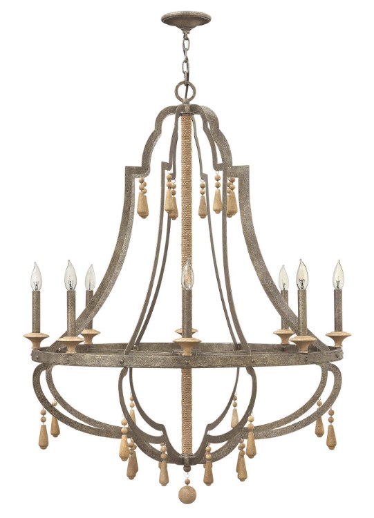 Picture of 60w Chandelier Cordoba CAND Distressed Iron Single Tier Foyer