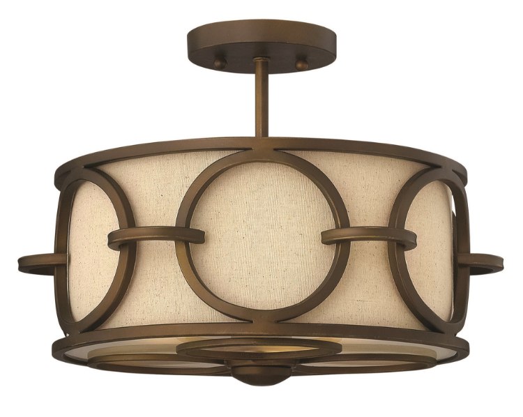 Picture of 100w Foyer Pandora MED Brushed Cinnamon Semi-flush Mount