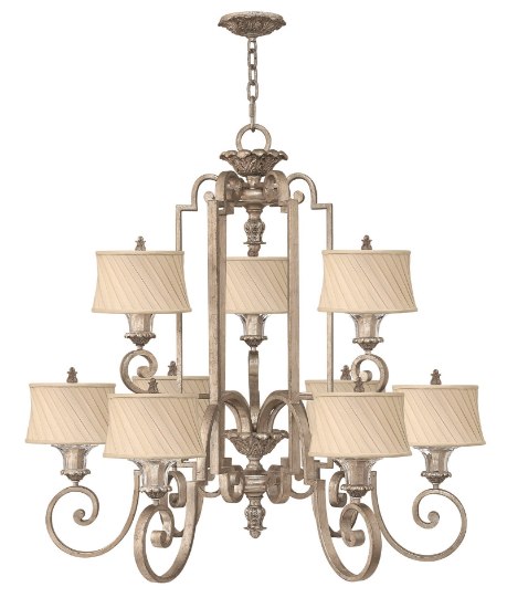 Foto para 60w Chandelier Kingsley MED Silver Leaf* Two Tier Foyer