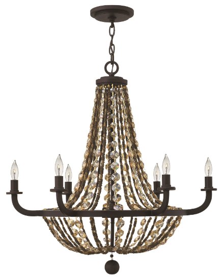 Foto para 60w Chandelier Hamlet CAND Vintage Bronze Single Tier Foyer