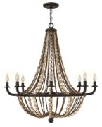 Foto para 60w Chandelier Hamlet CAND Vintage Bronze Single Tier Foyer