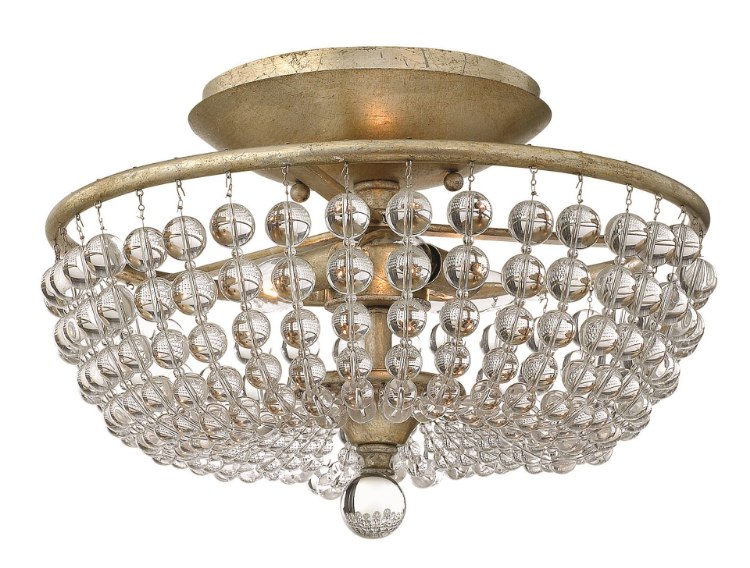 Foto para 60w Foyer Caspia CAND Silver Leaf* Semi-flush Mount