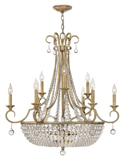 Picture of 60w Foyer Caspia CAND Silver Leaf* Two Tier Foyer