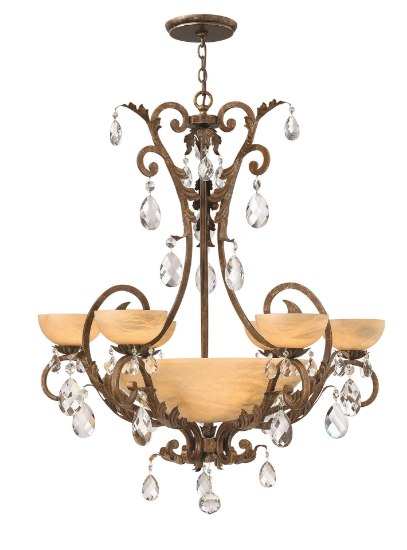 Foto para 135w Chandelier Barcelona CAND MED Tinted Natural Alabaster French Marble Single Tier Foyer