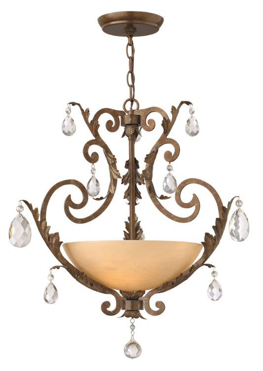 Picture of 60w Chandelier Barcelona CAND Tinted Natural Alabaster French Marble Three Light