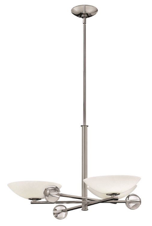 Foto para 60w Chandelier Parallax G-9 Etched Opal Polished Nickel* Three Light