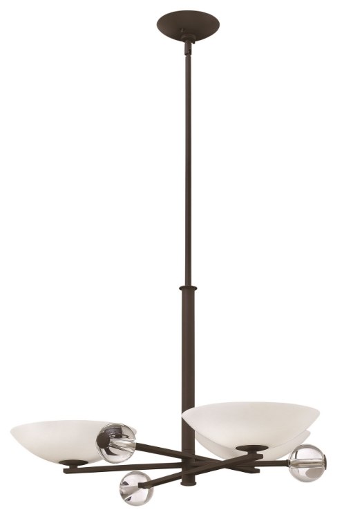 Foto para 60w Chandelier Parallax G-9 Etched Opal Vintage Bronze Three Light