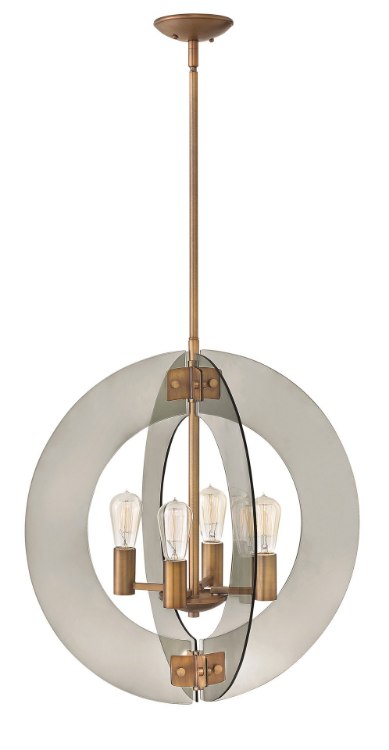 Picture of 100w Chandelier Solstice MED Smoked Heirloom Brass Single Tier Pendant