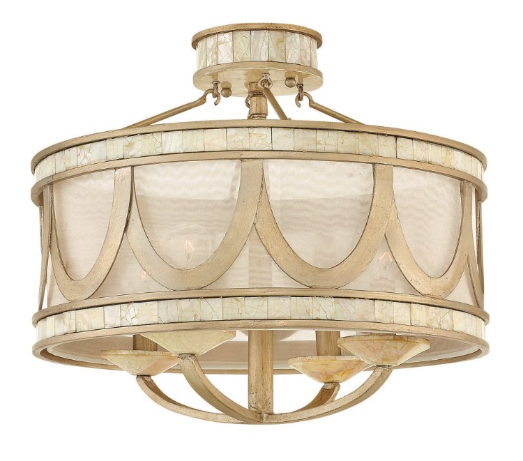 Picture of 60w Foyer Sirena CAND Champagne Gold Semi Flush Mount
