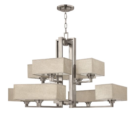 Picture of 75w Chandelier Quattro MED Brushed Nickel* Two Tier Foyer