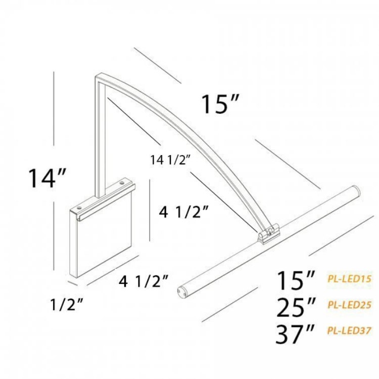 Picture of 23w 1785lm 37" Vibe Brushed Nickel Frosted Glass Picture Light
