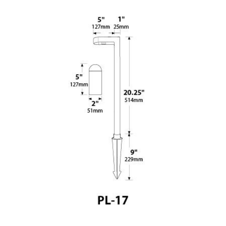 Foto para 3w 160lm 2″ Contemporary Extruded Aluminum Black Textured Powder LED Path Light