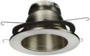 Foto para 75w 5" Brushed Nickel Line Voltage Step Baffle Downlight Recessed Trim